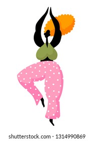 beautiful woman engaged in an active lifestyle doing yoga, vector illustration