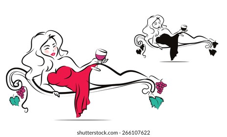 Beautiful woman is enjoying a glass of wine