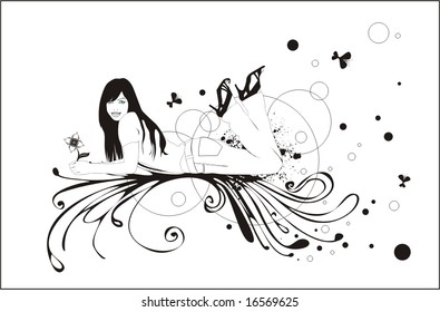 beautiful woman enjoying nature