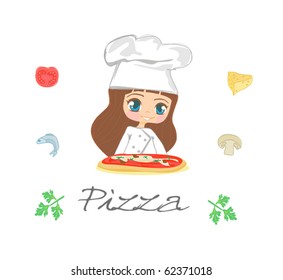 beautiful woman enjoys pizza