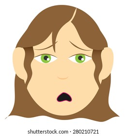 Beautiful woman with a expression on her face. Vector illustration