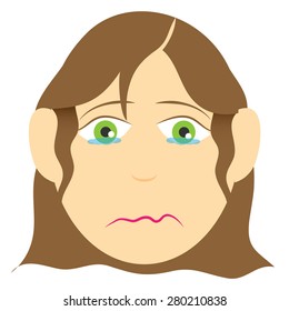 Beautiful woman with a expression on her face. Vector illustration