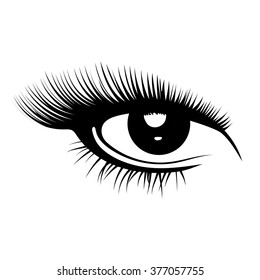 Beautiful woman eye. Vector illustration. Ink drawing.