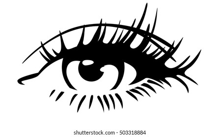 Beautiful Woman Eye Vector Illustration Ink Stock Vector (Royalty Free ...