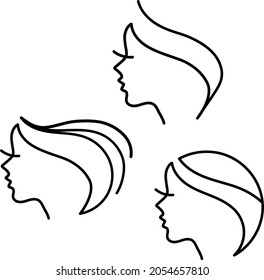 Beautiful woman face and hair logos
