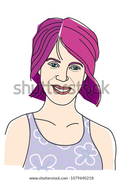 Beautiful Woman Face Hand Drawn Vector Stock Vector Royalty Free 1079640218 Shutterstock