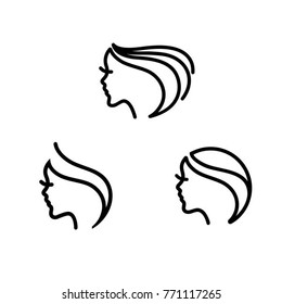 Beautiful woman face logos