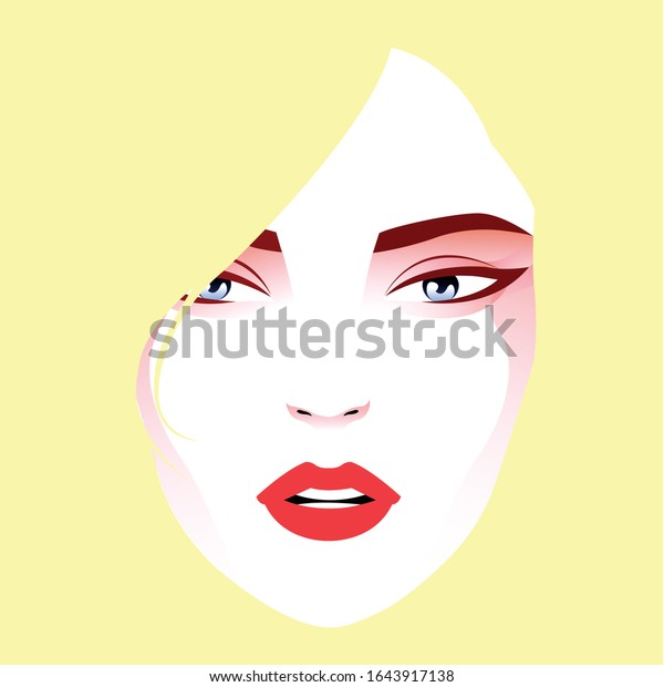 Beautiful Woman Face Nude Makeup Hand Stock Vector Royalty Free Shutterstock