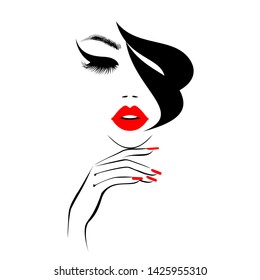 Beautiful Sexy Red Lips Lipstick Kiss Stock Vector (Royalty Free ...