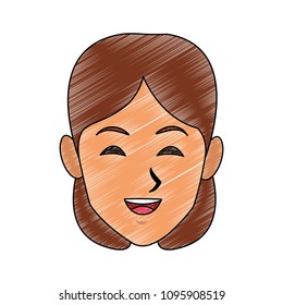 Beautiful woman face scribble