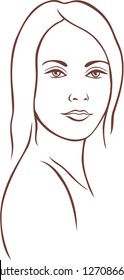 Beautiful woman face. Vector.