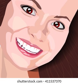 Beautiful woman face - vector illustration.