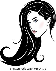 Beautiful Woman Face Vector Illustration Stock Vector (Royalty Free ...