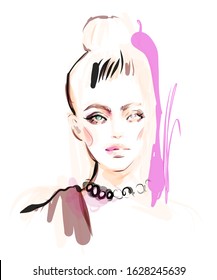 Beautiful Woman Face Vector Portrait Glamour Stock Vector (Royalty Free ...