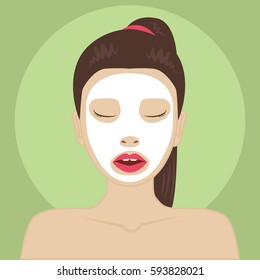 Beautiful woman with facial mask, beauty spa concept 