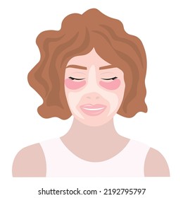 Beautiful woman with facial mask and under-eye patches against w