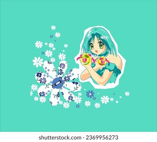 beautiful woman with a flower pattern bag

 - Shutterstock ID 2369956273