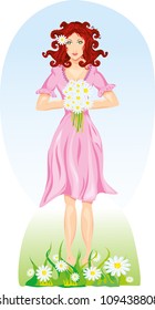 Beautiful woman with flowers