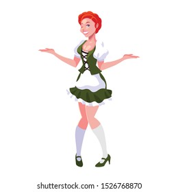 beautiful woman with german traditional dress vector illustration design