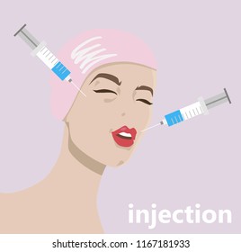 Beautiful Woman gets Injection In Her Face. Cosmetic Surgery