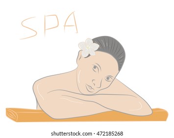 Beautiful Woman Getting Spa. Vector illustration