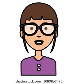 beautiful woman with glasses avatar character