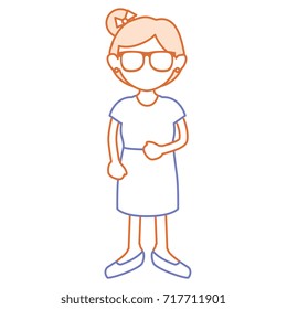 beautiful woman with glasses avatar character