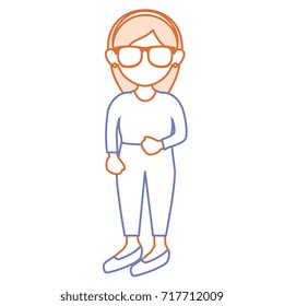 beautiful woman with glasses avatar character