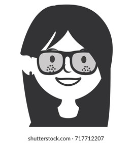 beautiful woman with glasses avatar character
