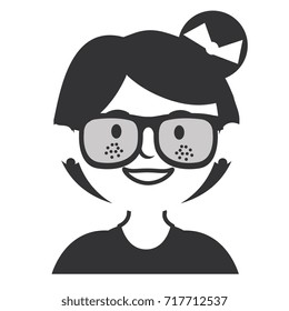 beautiful woman with glasses avatar character