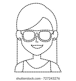 beautiful woman with glasses avatar character