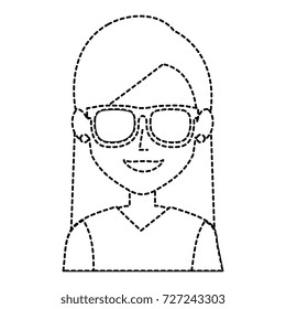 beautiful woman with glasses avatar character