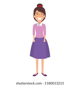 beautiful woman with glasses character