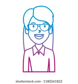 beautiful woman with glasses character