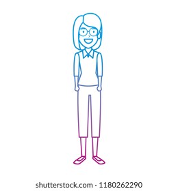 beautiful woman with glasses character