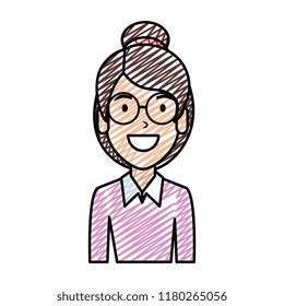 beautiful woman with glasses character