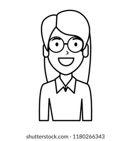 beautiful woman with glasses character