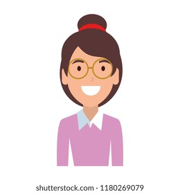 beautiful woman with glasses character