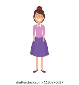 beautiful woman with glasses character
