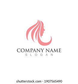 Beautiful woman hair salon logo