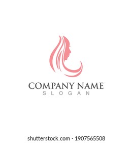 Beautiful woman hair salon logo