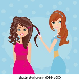 beautiful woman in hairdressing salon