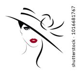 Beautiful Woman in hat. Vector