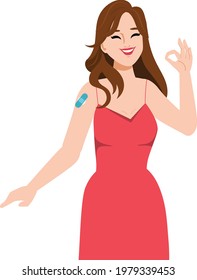 Beautiful woman have vaccination health care safety.
