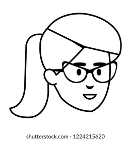 beautiful woman head avatar character