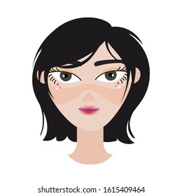 beautiful woman head avatar character vector illustration design