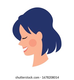 beautiful woman head avatar character vector illustration design