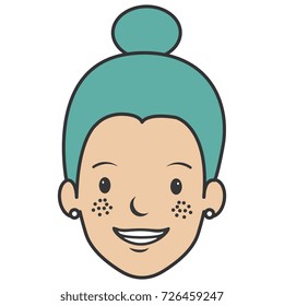 beautiful woman head avatar character