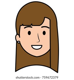 beautiful woman head avatar character