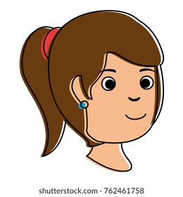 beautiful woman head avatar character